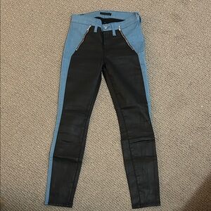Two-Tone Black and Blue Pants